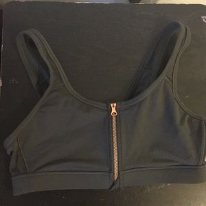 Aerie Move Front Zip Sports Bra in Gray